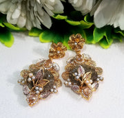 CRUSH STONE EARRINGS WITH PEARLS