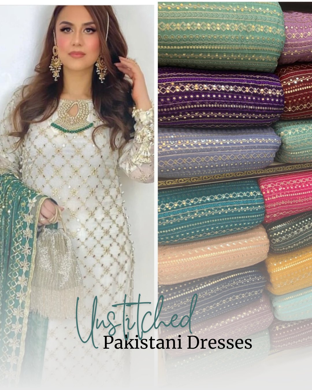 Unstitched Pakistani Dresses - STYLISTICOUTURE