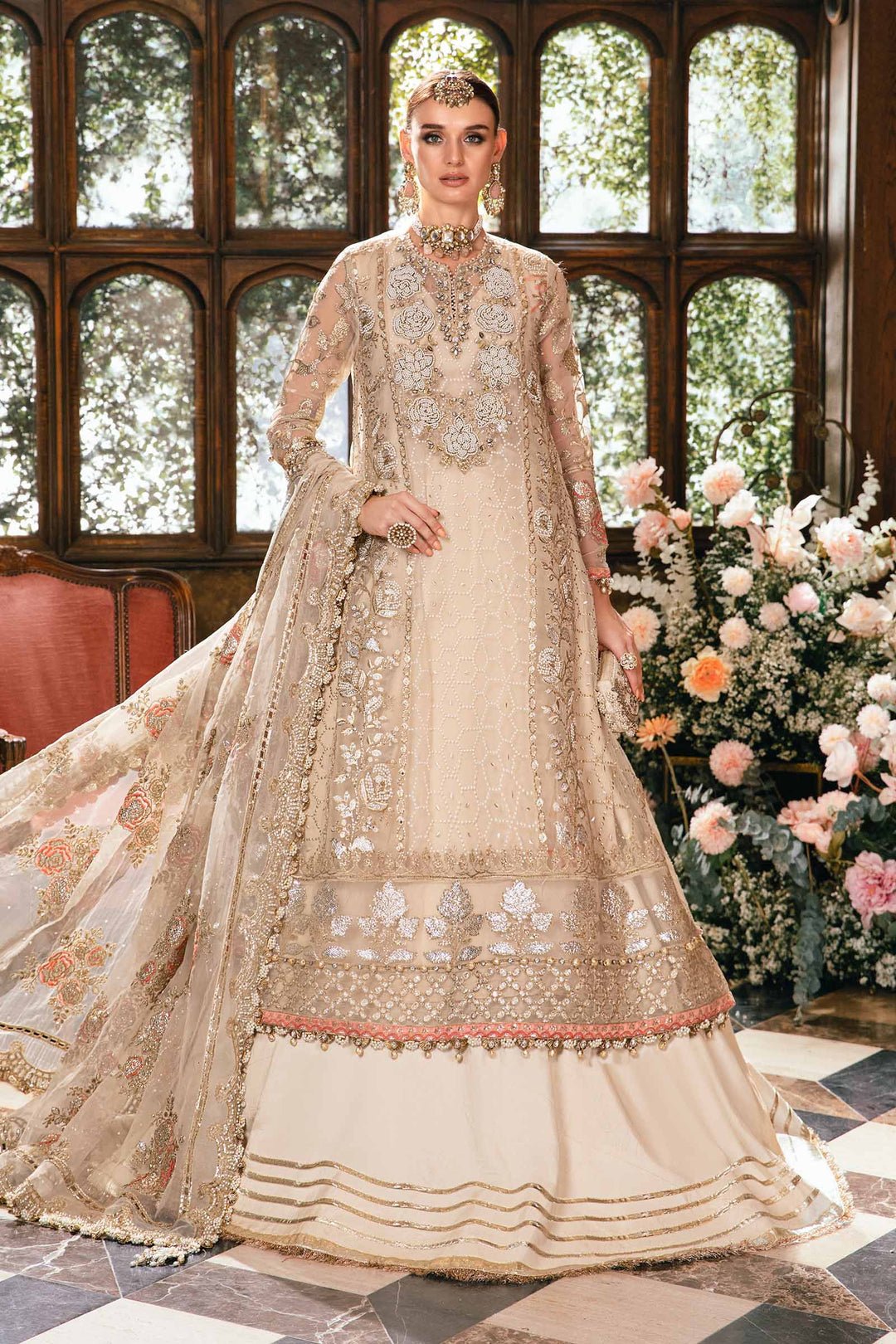 3 PIECE UNSTITCHED EMBROIDERED SUIT | BD - 2805 - STYLISTICOUTURE