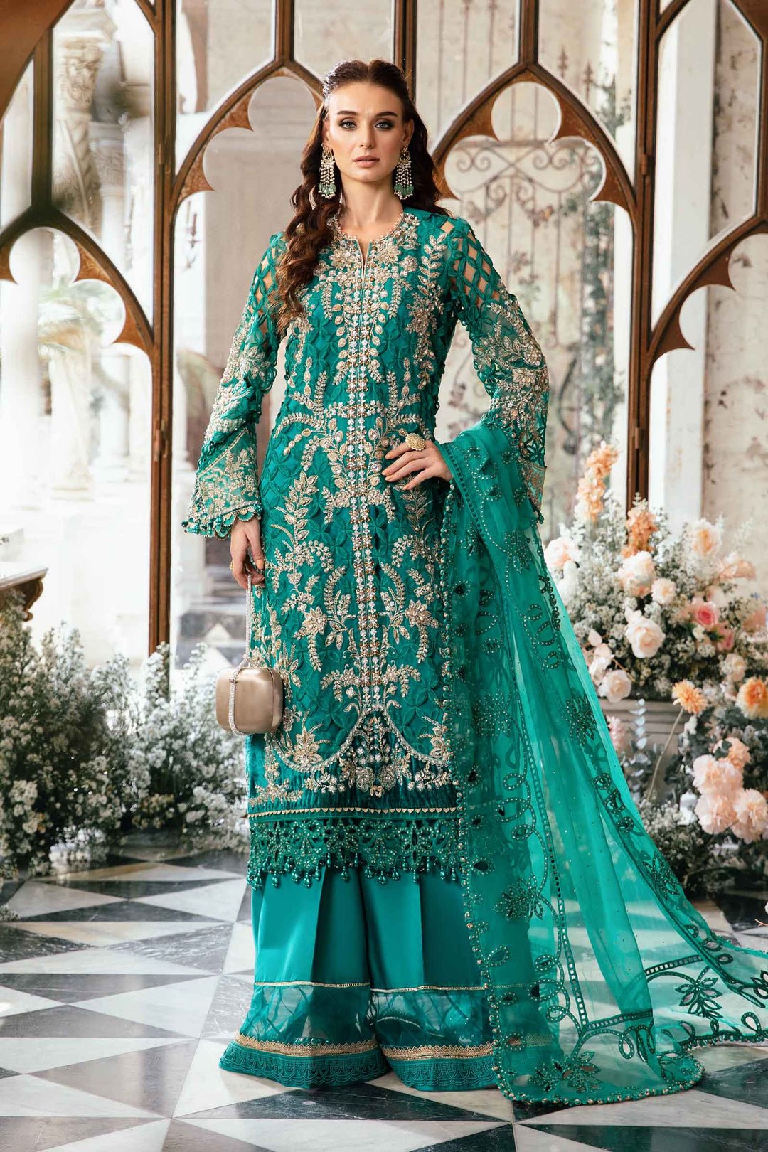 3 PIECE UNSTITCHED EMBROIDERED SUIT | BD - 2806 - STYLISTICOUTURE