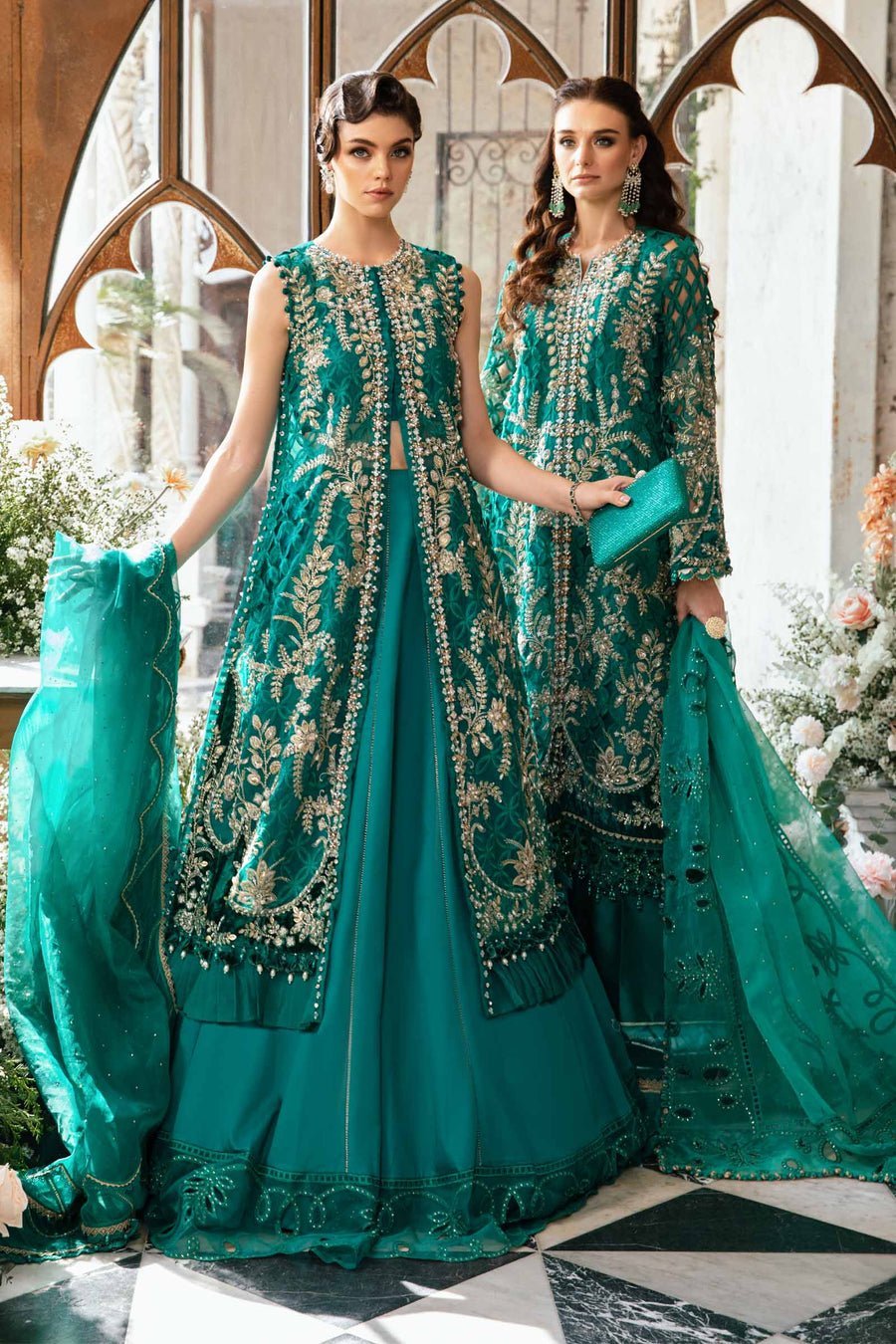 3 PIECE UNSTITCHED EMBROIDERED SUIT | BD - 2806 - STYLISTICOUTURE