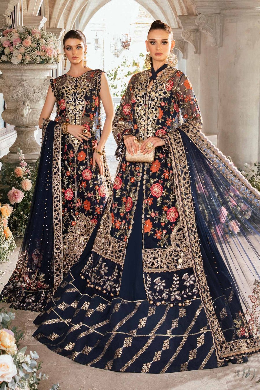 3 PIECE UNSTITCHED EMBROIDERED SUIT | BD - 2808 - STYLISTICOUTURE