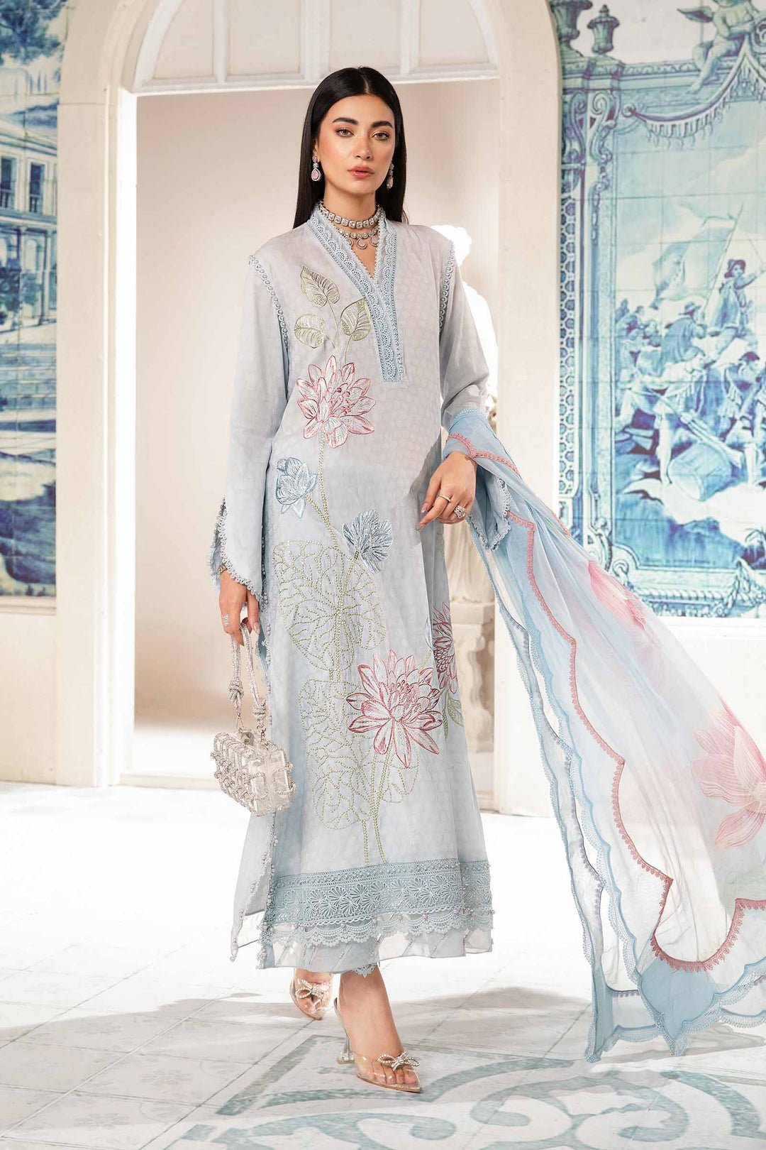 3 PIECE UNSTITCHED PRINTED SUIT | MPT - 2201 - B - STYLISTICOUTURE