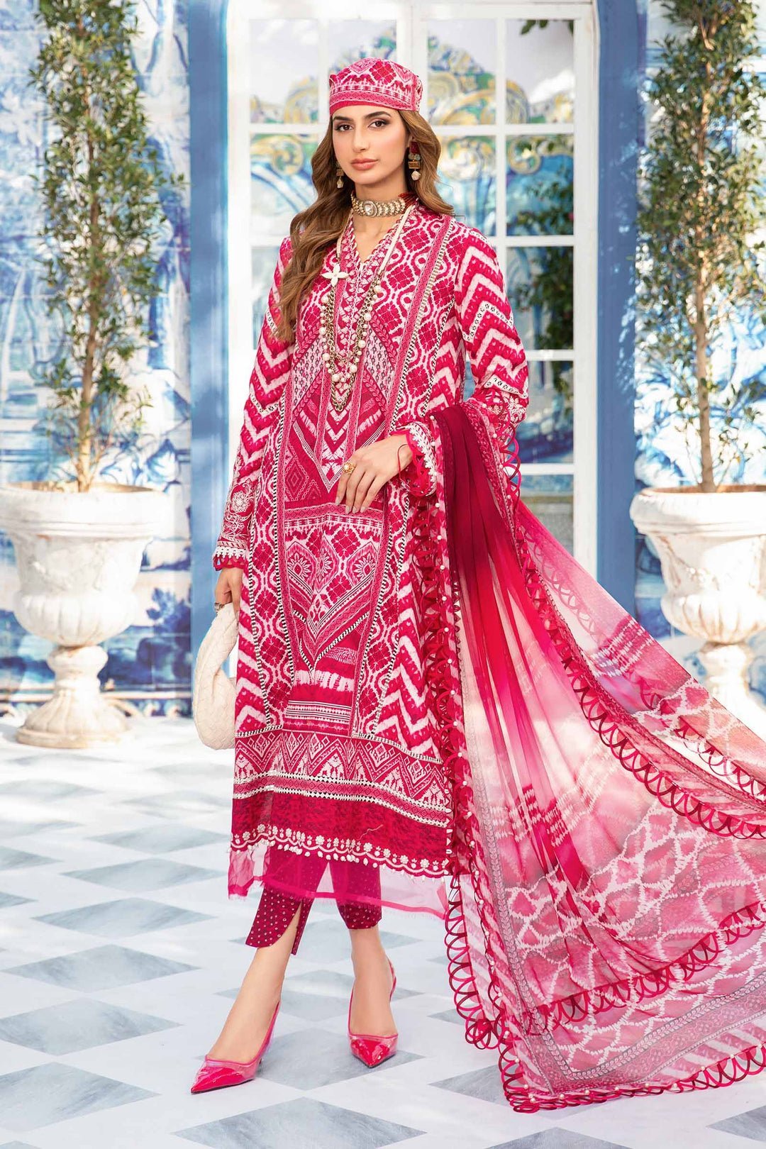 3 PIECE UNSTITCHED PRINTED SUIT | MPT - 2208 - A - STYLISTICOUTURE