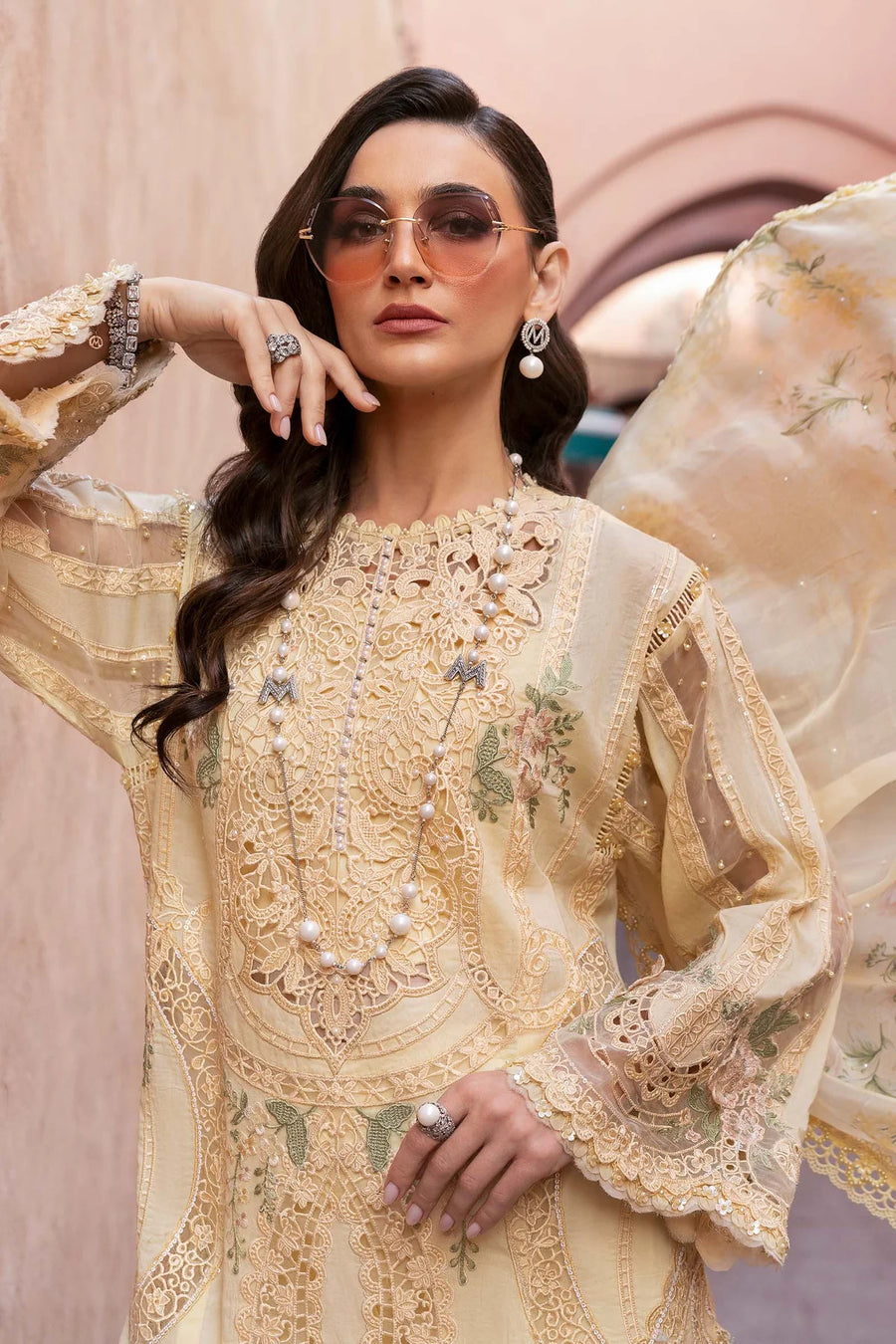 3 Piece Unstitched Embroidered Organza Suit | D-2509-A