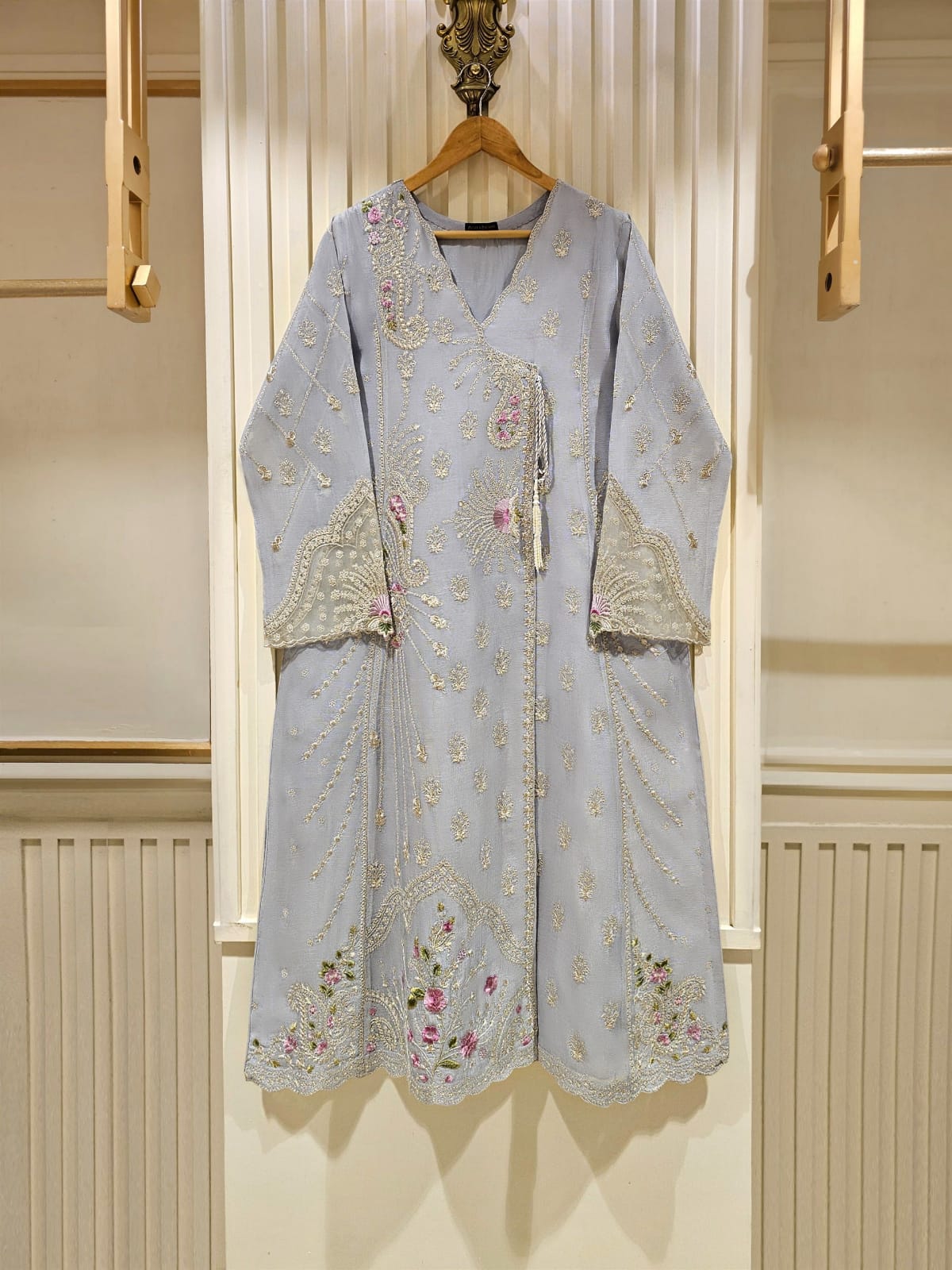 Agha Noor three-piece cotton net suit