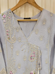 Agha Noor three-piece cotton net suit