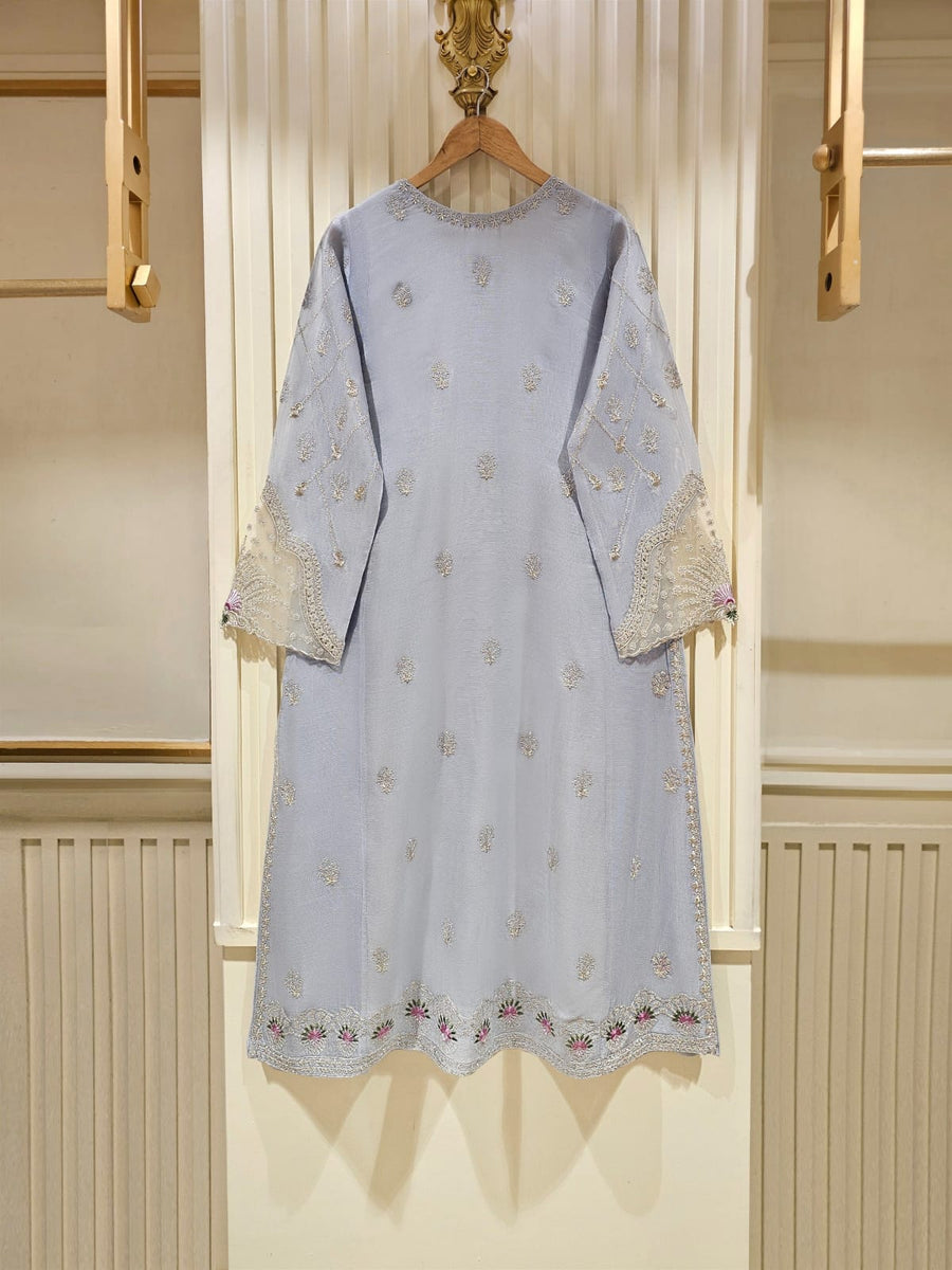 Agha Noor three-piece cotton net suit