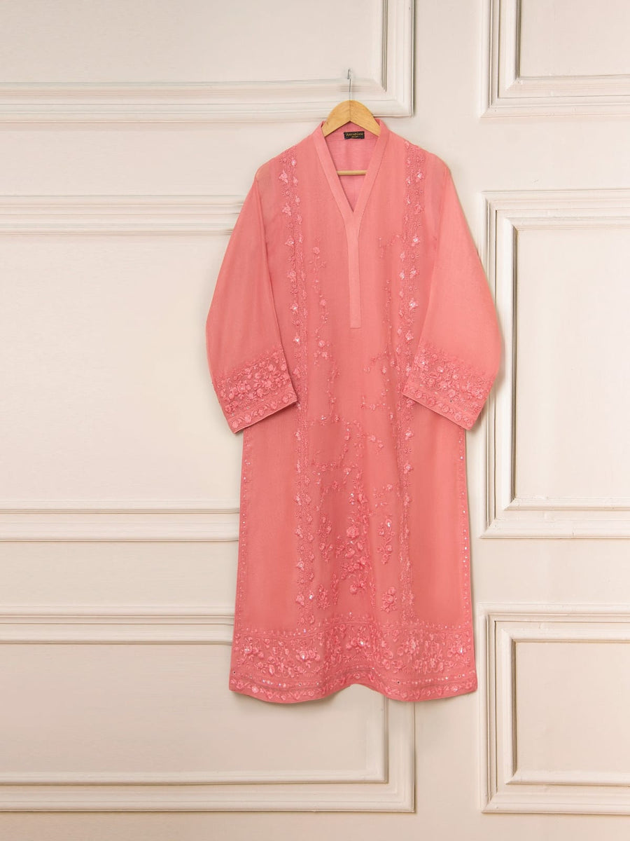 Agha Noor three-piece cotton net suit